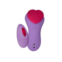 Вибратор в трусики FairyGasm HeartGem violet, на магните, пульт ДУ