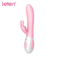 Вибратор-кролик с массирующим стволом и подогревом Leten Abby Розовый