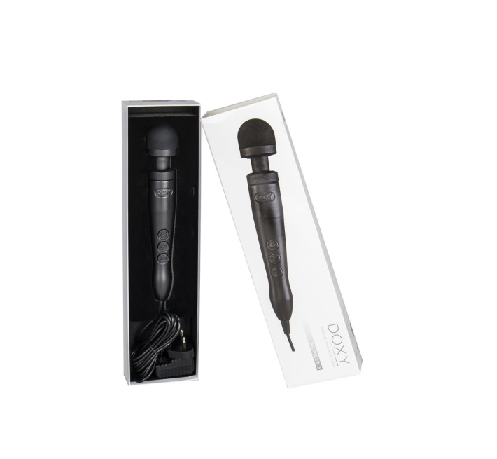 Вібромасажер DOXY Die Cast 3 Matt Black, дуже потужний, живлення 220В, металевий корпус