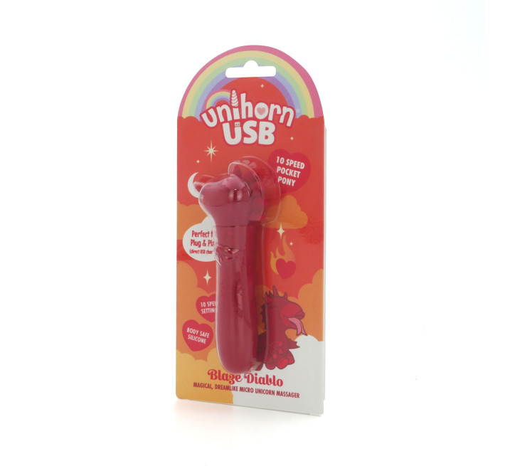 Вібратор-єдиноріжка Unihorn USB Bullet - Blaze Diablo, віброкуля, USB-зарядка