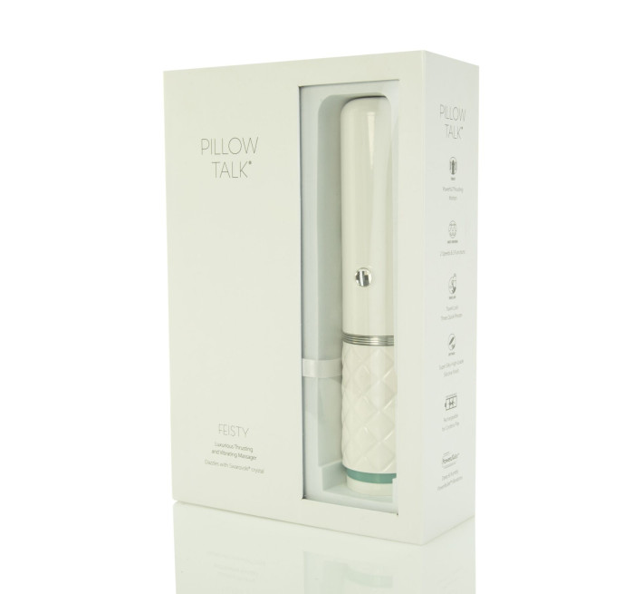 Роскошный вибратор-пульсатор с присоской Pillow Talk Feisty Thrusting Vibrator Бирюзовый