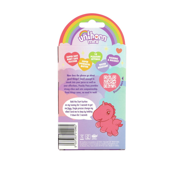 Вібратор-єдиноріжка Unihorn Mini - Peachy Pony, брелок з вібрацією
