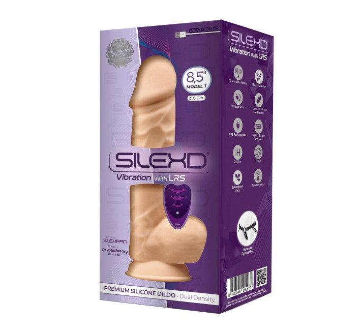 Фалоімітатор з вібрацією SilexD Norman Vibro Flesh (Model 1 size 8,5) + LRS, діаметр 5 см