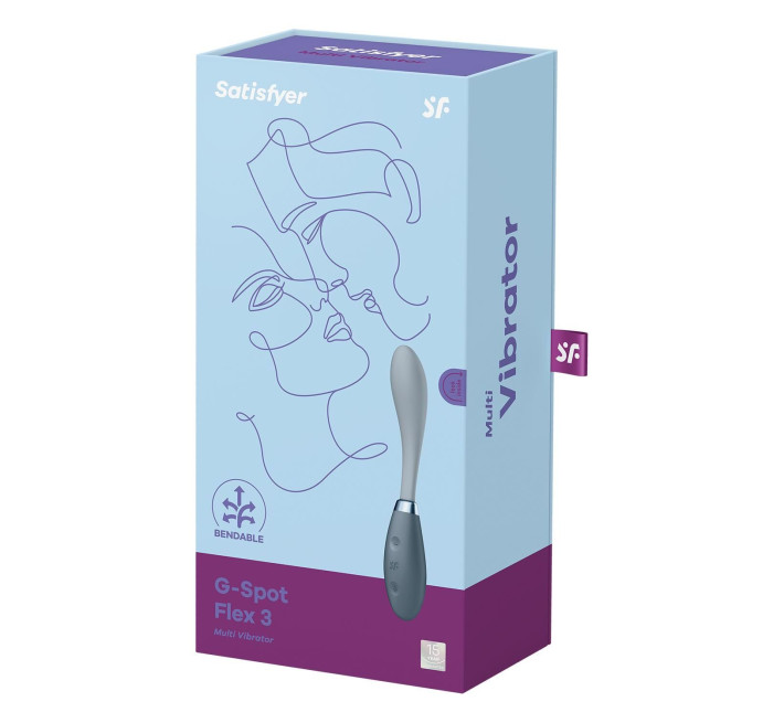 Вібратор Satisfyer G-Spot Flex 3 Grey, гнучкий стовбур із фіксацією положення