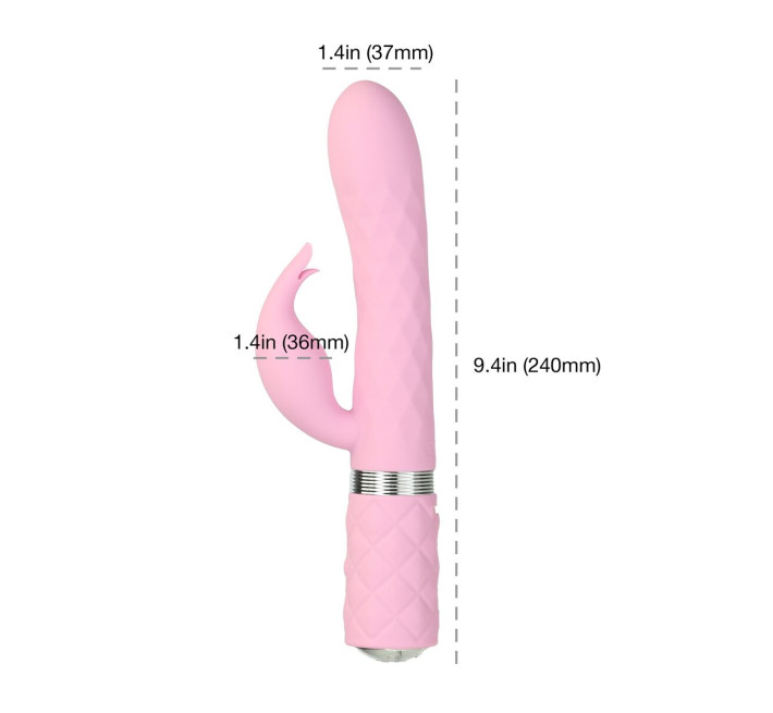 Роскошный кролик с ротацией и вибрацией Pillow Talk Lively Pink, кристалл Сваровски