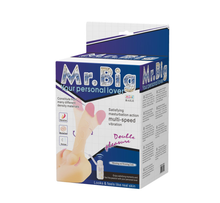 Вибратор LyBaile Mr.Big Vibrating & Rotating Cock Flesh