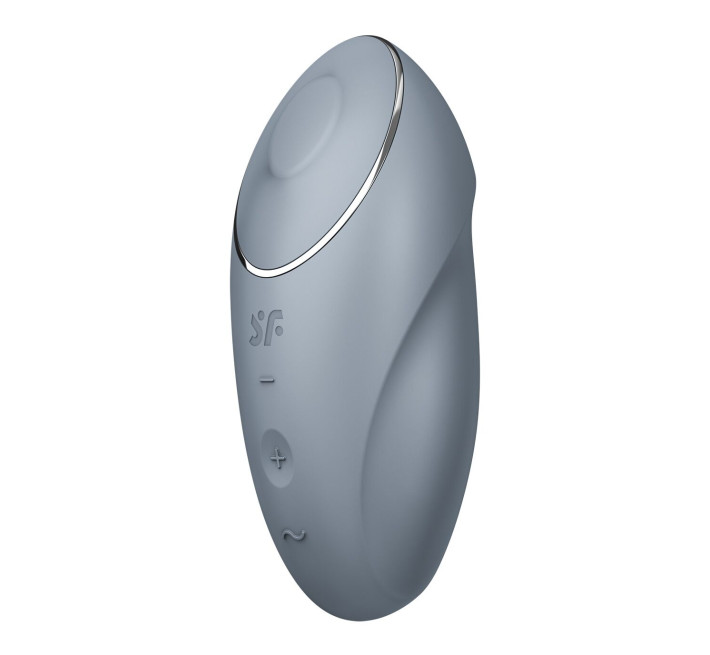Вібростимулятор-пульсатор Satisfyer Tap & Climax 1 Bluegrey, ефект постукування пальцем, 2 мотори