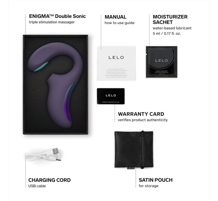 Кліторально-вагінальний звуковий стимулятор LELO Enigma Double Sonic Cyber Purple