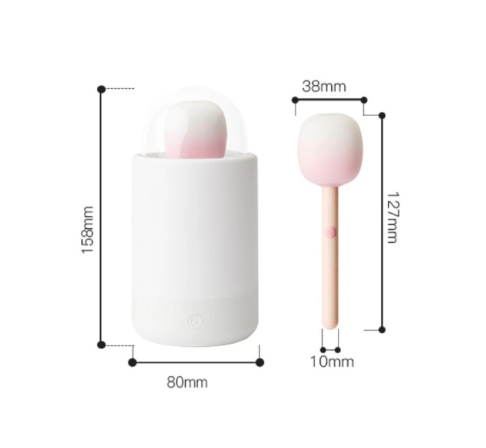 Вакуумный стимулятор с вибрацией «конфета на палочке» KISTOY Bling Pop, зарядный кейс-ночник