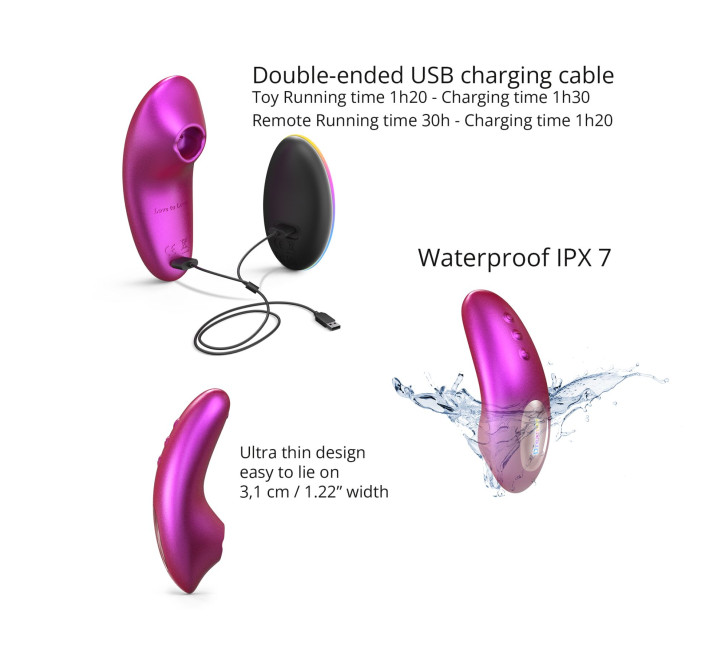 Вакуумний кліторальний стимулятор Love To Love DREAMER – IRIDESCENT BERRY, пестощі язичком, пульт