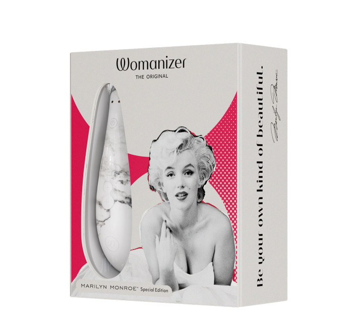 Вакуумний стимулятор клітора Womanizer Marilyn Monroe White Marble