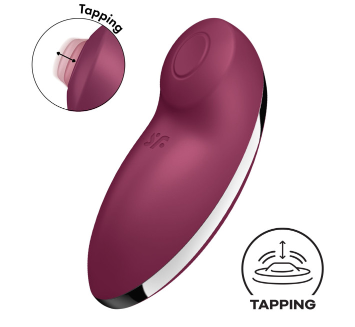 Вібростимулятор-пульсатор Satisfyer Tap & Climax 2 Red, ефект постукування пальцем