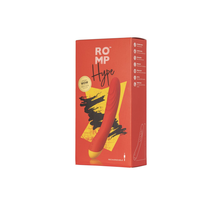 Вибратор для точки G и клитора Romp Hype, гибкий, особенно мягкая головка, 10 вариантов стимуляции.