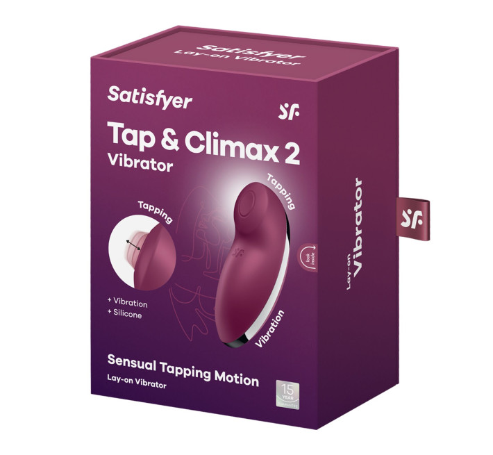 Вібростимулятор-пульсатор Satisfyer Tap & Climax 2 Red, ефект постукування пальцем