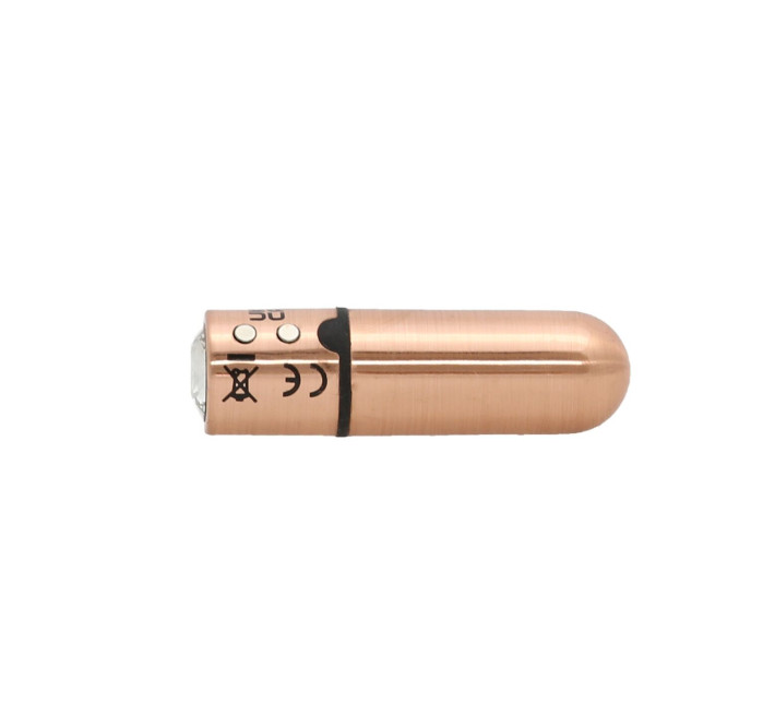 Віброкуля PowerBullet First-Class Bullet 2.5″ з Key Chain Pouch, Rose Gold, 9 режимів вібрації