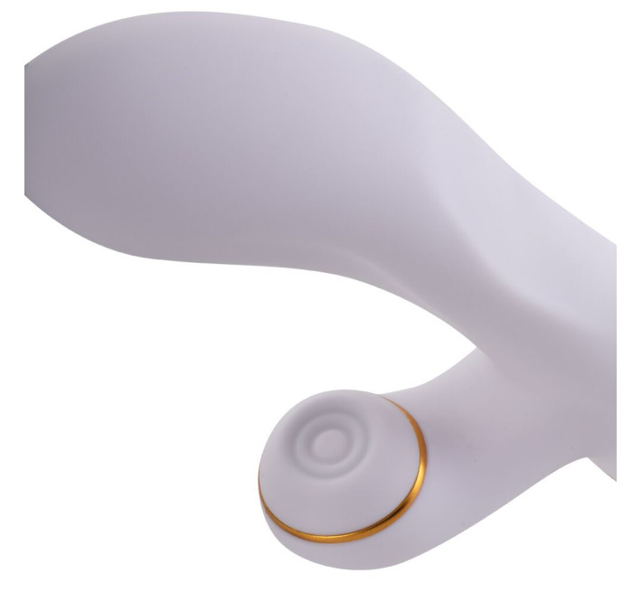 Вібратор-кролик з пульсацією та флогером LOCKINK SEVANDA Whip Vibrating Massage Wand, біло-золотий