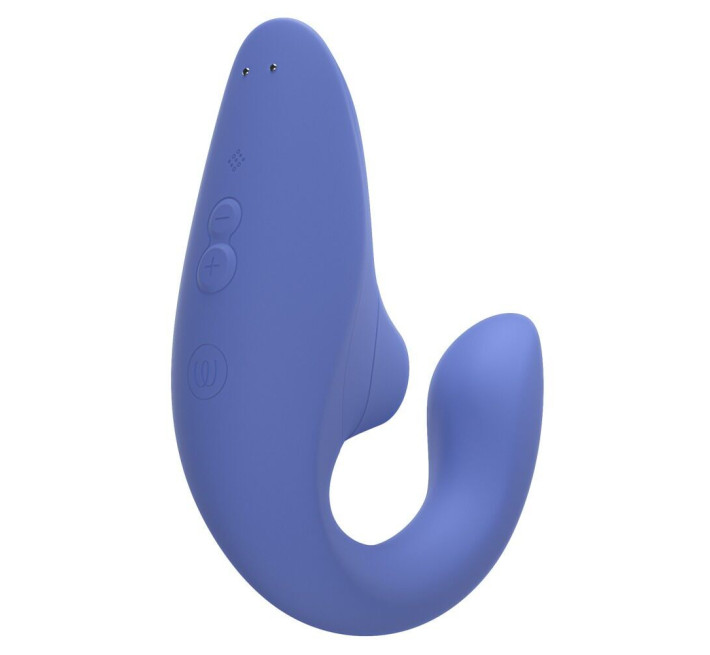Вагінально-кліторальний стимулятор Womanizer Blend Vibrant Blue, вібрація + вакуум, 2 мотори