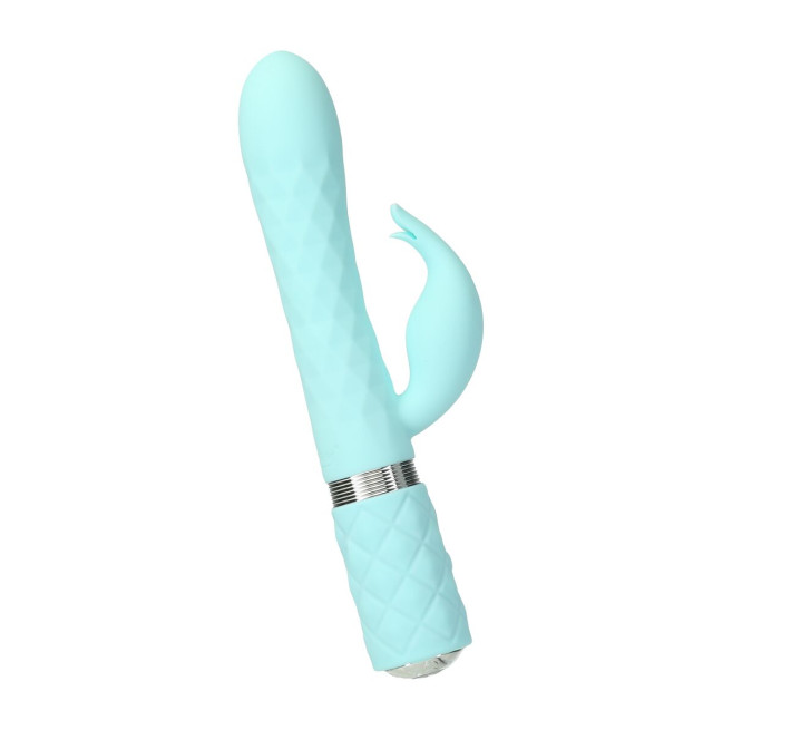 Роскошный кролик с ротацией и вибрацией Pillow Talk Lively Teal, кристалл Сваровски