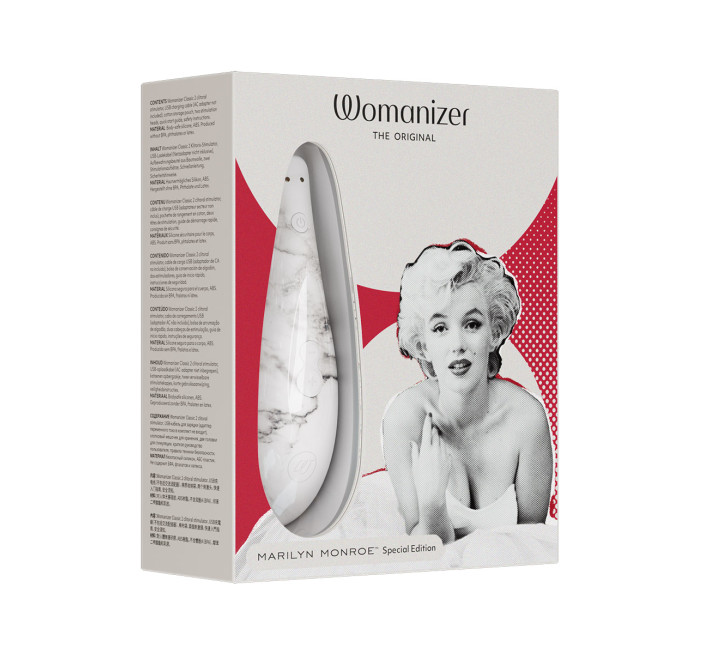 Вакуумний стимулятор клітора Womanizer Marilyn Monroe White Marble