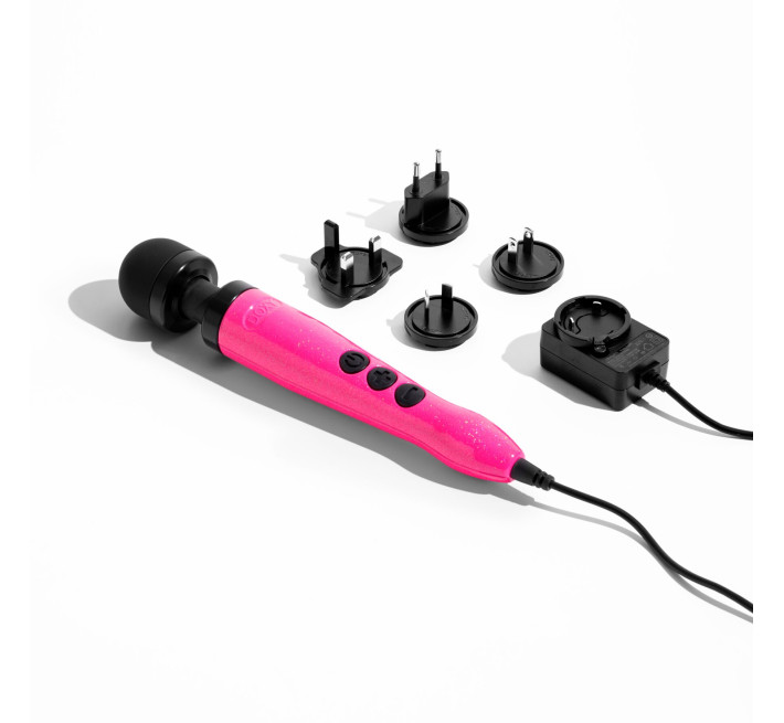 Вібромасажер DOXY Die Cast 3 Hot Pink, дуже потужний, живлення 220В, металевий корпус