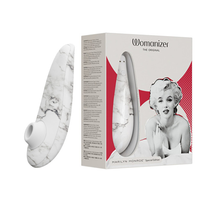 Вакуумний стимулятор клітора Womanizer Marilyn Monroe White Marble