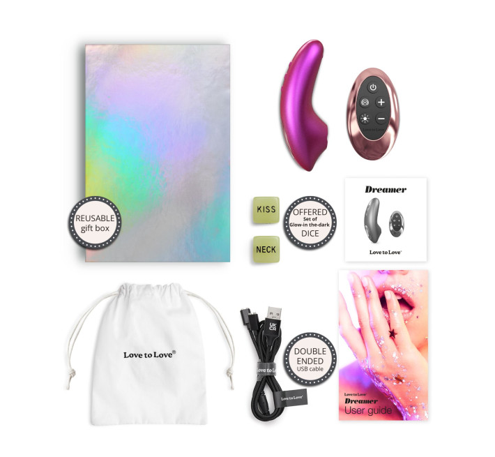 Вакуумний кліторальний стимулятор Love To Love DREAMER – IRIDESCENT BERRY, пестощі язичком, пульт