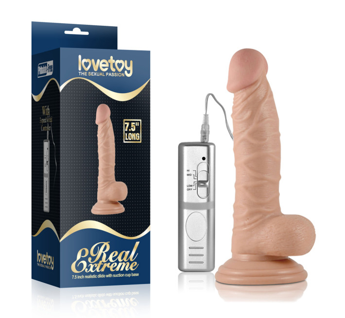 Вибратор LoveToy Real Extreme Vibrating Dildo 7.5