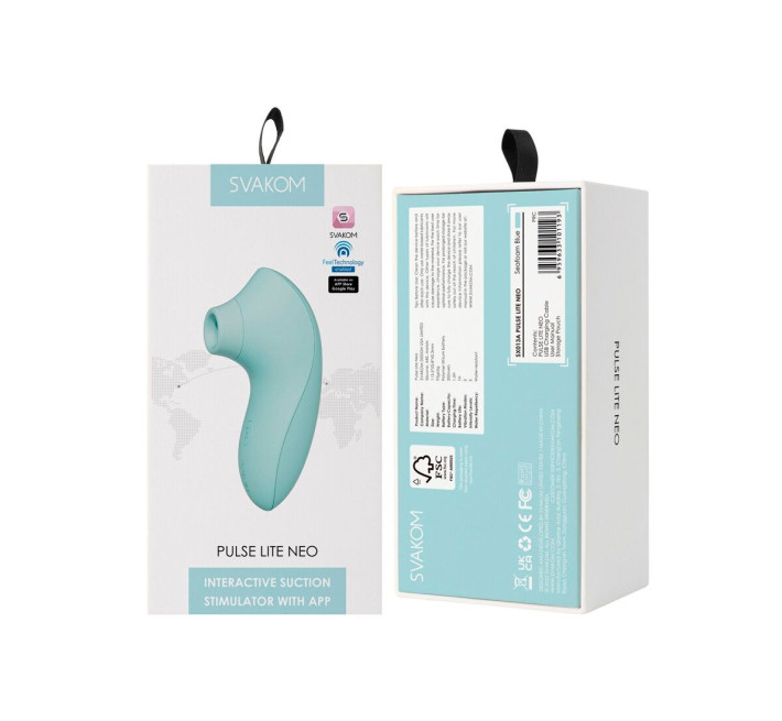 Вакуумный стимулятор Svakom Pulse Lite Neo Seafoam Blue управляется со смартфона
