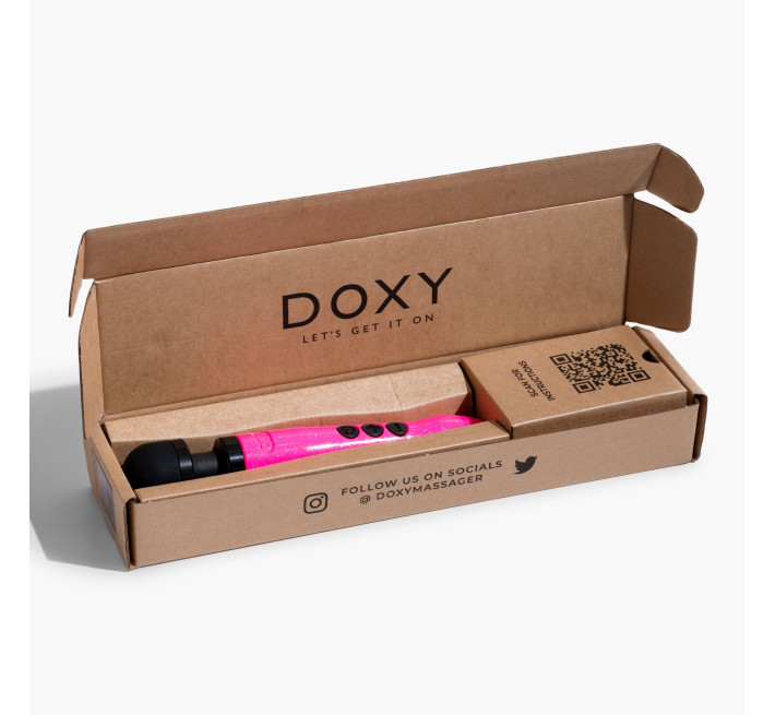 Вібромасажер DOXY Die Cast 3 Hot Pink, дуже потужний, живлення 220В, металевий корпус