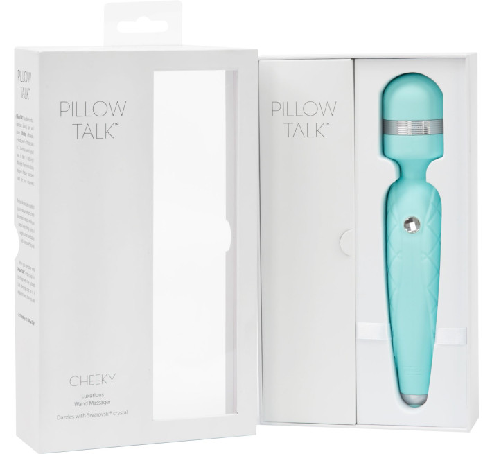 Роскошный вибромассажер PILLOW TALK Cheeky с кристаллом Сваровски Бирюзовый
