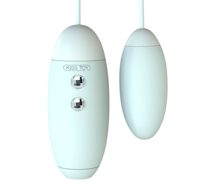 Вакуумный стимулятор с виброяйцом 2-в-1 KisToy Miss VV Голубой