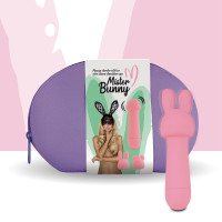 Міні-вібратор FeelzToys Mister Bunny з двома насадками Рожевий Міні-вібратор FeelzToys Mister Bunny з двома насадками Рожевий
