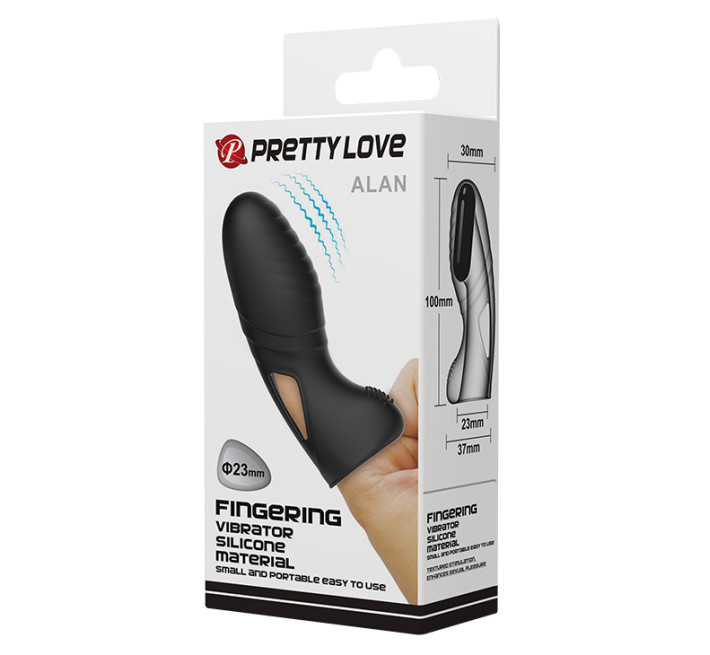 Насадка на палець Pretty Love Alan Finger Vibrator Black