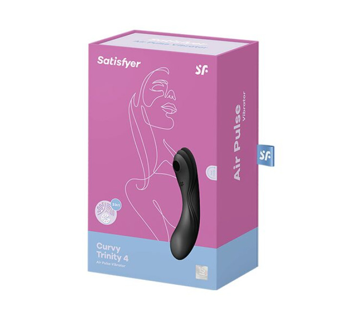 Вакуумний стимулятор з вібрацією Satisfyer Curvy Trinity 4 Black