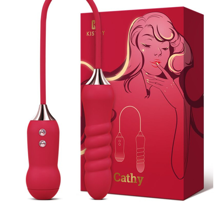 Пульсатор з вакуумним стимулятором Kistoy Cathy Red на гнучкому з'єднанні