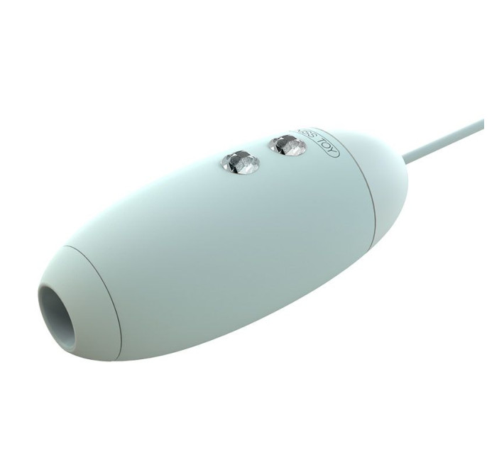 Вакуумный стимулятор с виброяйцом 2-в-1 KisToy Miss VV Голубой