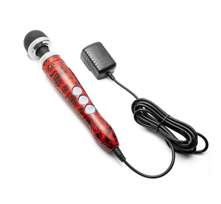 Вибромассажер DOXY Die Cast 3 ROSE PATTERN, очень мощный, питание 220В, металлический корпус