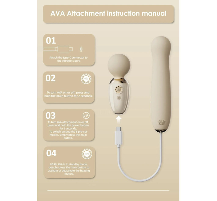 Пульсатор Zalo – AVA Attachment Ivory White для смарт-вібромасажера Zalo – AVA