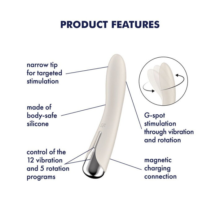 Вибратор точки G с вращением Satisfyer Spinning Vibe 1 Beige, 2 мотора