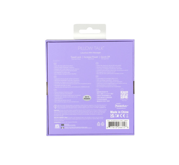 Розкішний вібратор Pillow Talk Flirty Purple Special Edition, Сваровскі, пов’язка на очі+гра