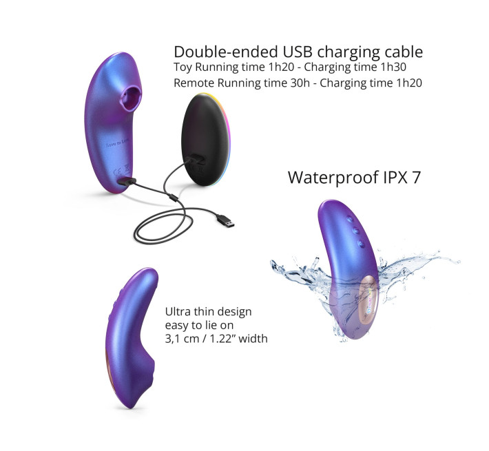 Вакуумний кліторальний стимулятор Love To Love DREAMER – IRIDESCENT NIGHT, пестощі язичком, пульт