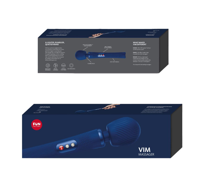 Вібромасажер Fun Factory VIM Vibrating Wand midnight blue, суперпотужний та легкий, до 6 годин роботи