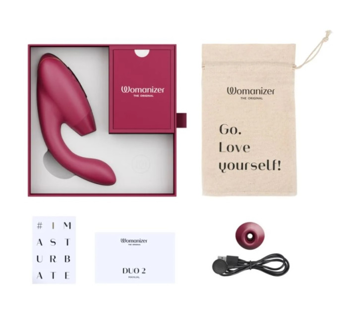 Інноваційний безконтактний вібратор-стимулятор Womanizer Duo 2 Bordeaux