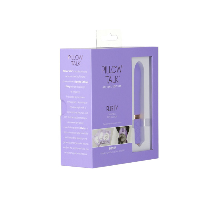 Розкішний вібратор Pillow Talk Flirty Purple Special Edition, Сваровскі, пов’язка на очі+гра