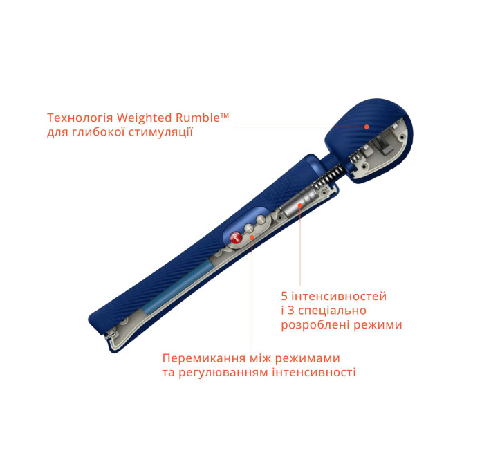 Вібромасажер Fun Factory VIM Vibrating Wand midnight blue, суперпотужний та легкий, до 6 годин роботи