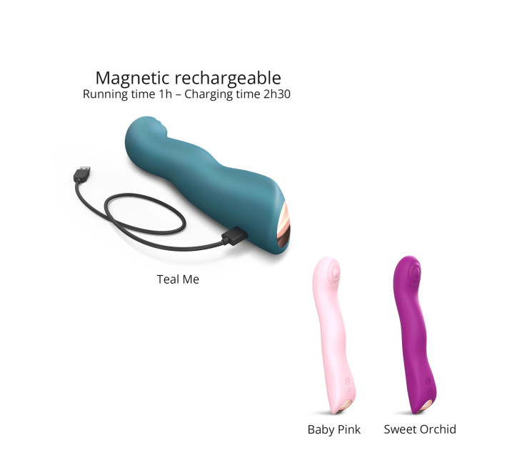 Вибратор Love To Love SWAP - TEAL ME, с пульсивной жемчужиной для точки G, 3 мотора, гнется