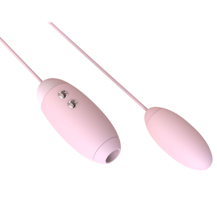 Вакуумный стимулятор с виброяйцом 2-в-1 KisToy Miss VV Розовый