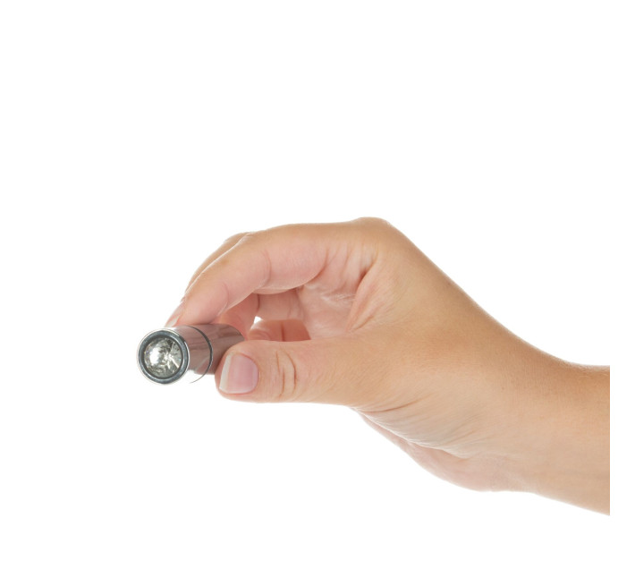 Виброшар PowerBullet First-Class Bullet 2.5″ с Key Chain Pouch, Silver, 9 режимов вибрации