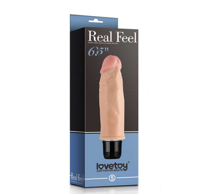 Реалистичный вибратор LoveToy Reel Feel Vibrator 6.5 Телесный