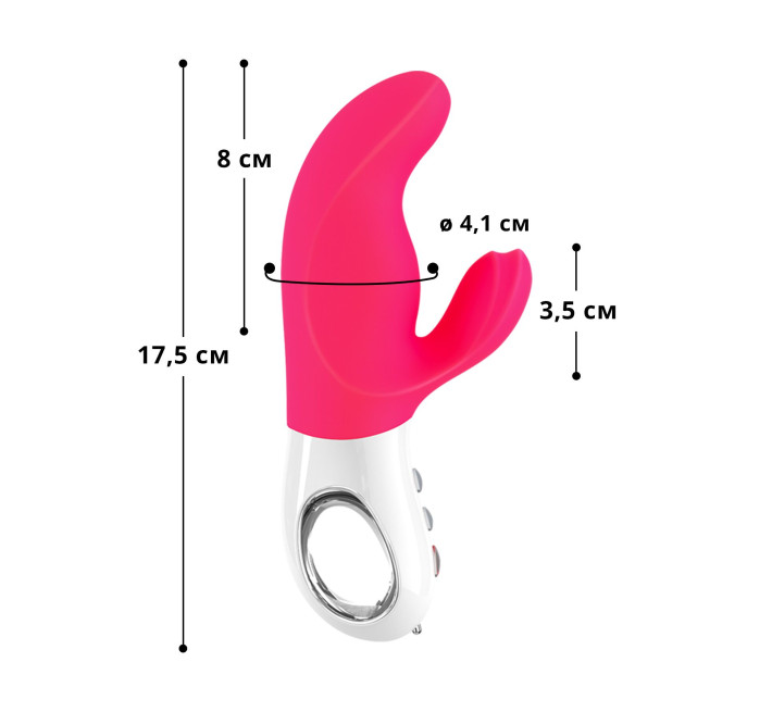 Вибратор-кролик Fun Factory MISS BI pink/white, 2 независимых мотора, диаметр 4,2 см